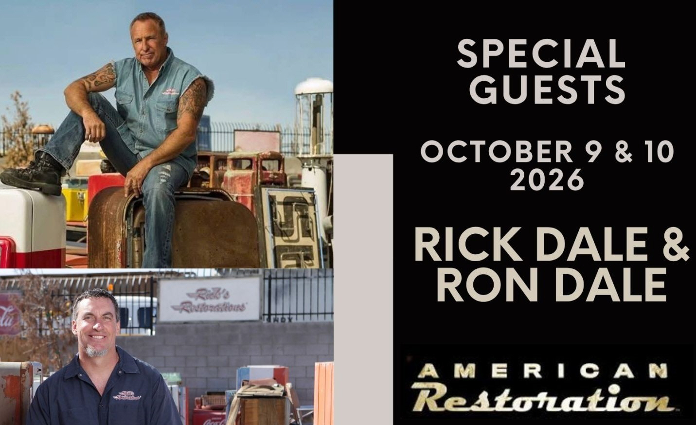 American Restoration's Rick & Ron Dale appearing live at Endless Summer Cruisin' October 9 & 10